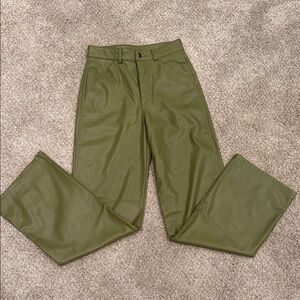 Garage Xsmall olive green faux leather pants